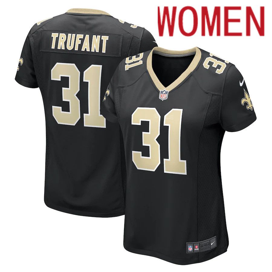 Women New Orleans Saints 31 Desmond Trufant Nike Black Game Player NFL Jersey